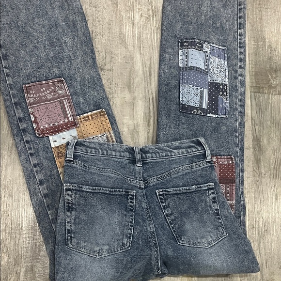 SO jeans super high rise dad jeans size 3/26W Patchwork Women Jeans juniors - Picture 9 of 10